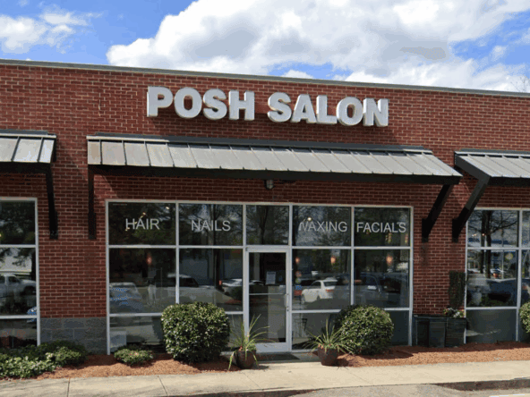 Luxury hair salon specializing in hair, nails, waxing, and facials in a modern storefront.