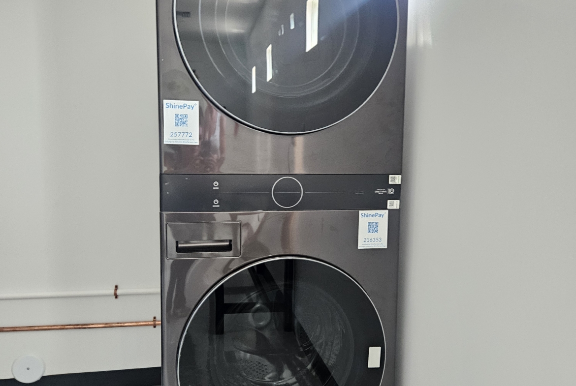 Efficient laundry machines for salon and beauty business use ready for service.