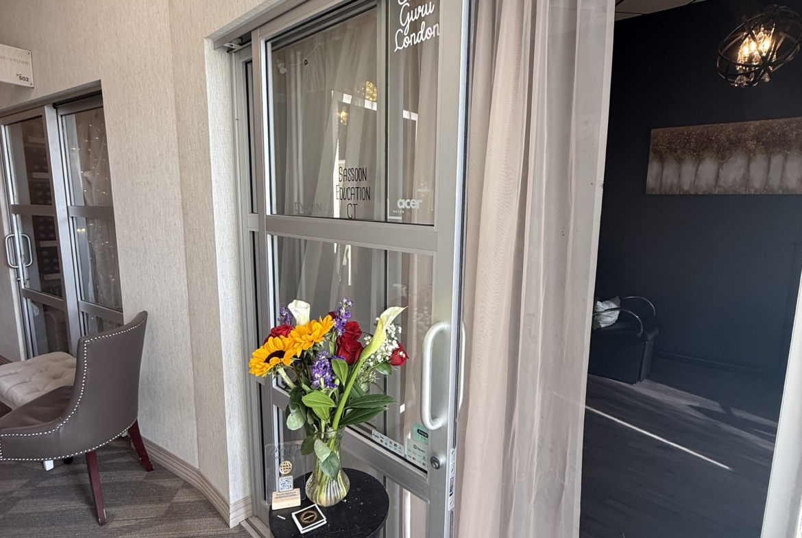 Versatile salon space with modern decor, comfortable seating, and a welcoming atmosphere for clients.