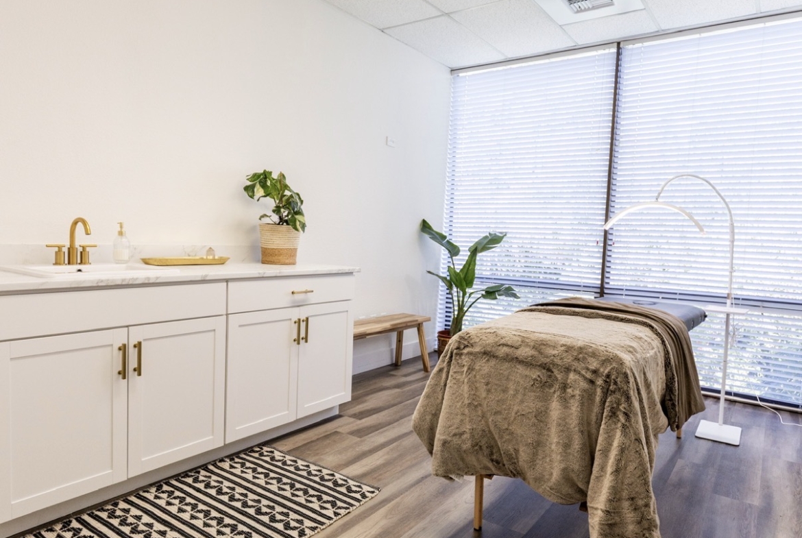 Spa treatment room for beauty professionals.