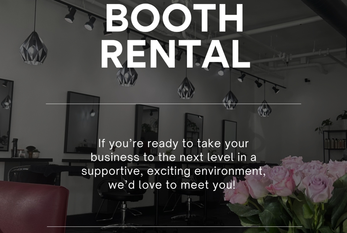 Modern salon booth rental for beauty professionals.