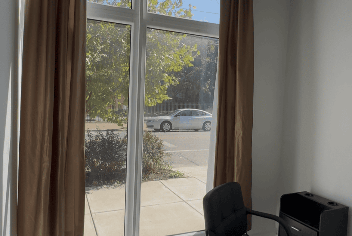 Salon Renter workspace with stylish decor and bright ambiance.