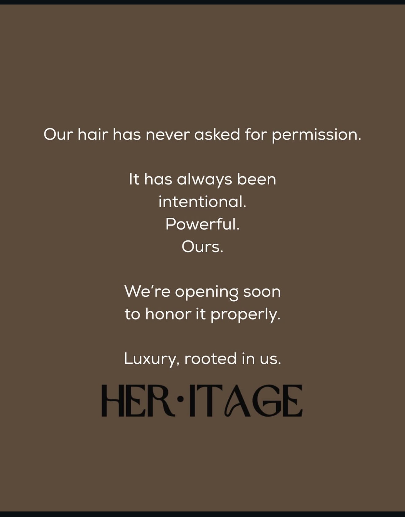 Announcement for new hair salon opening, emphasizing luxury and heritage.