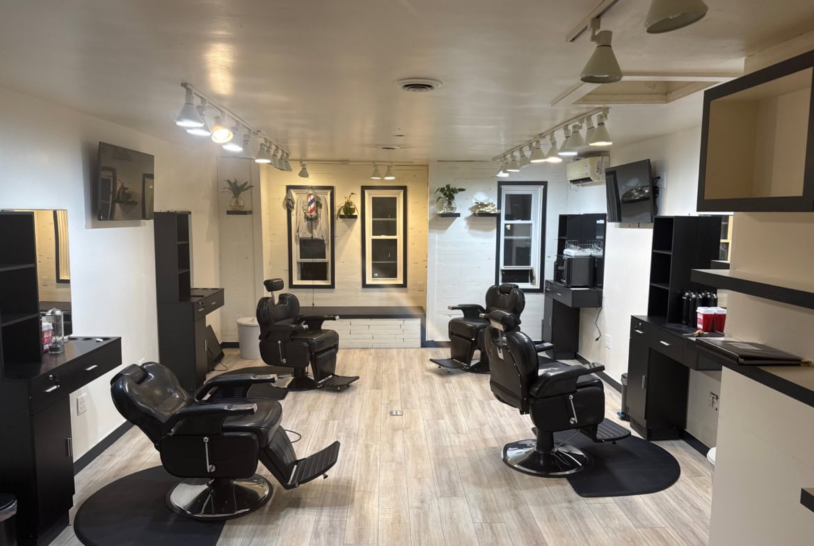 Salon Renter hair salon chairs and stations interior for professional styling.