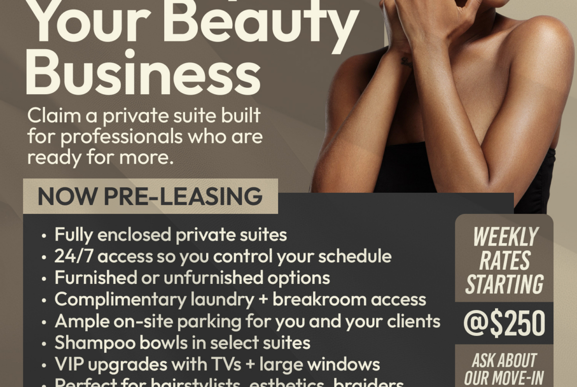 Modern private salon suites for beauty and wellness professionals at Salon Renter.